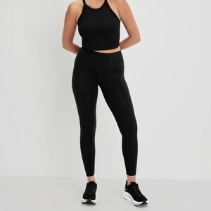 knix Black High-Waist Leggings with Subtle Logo